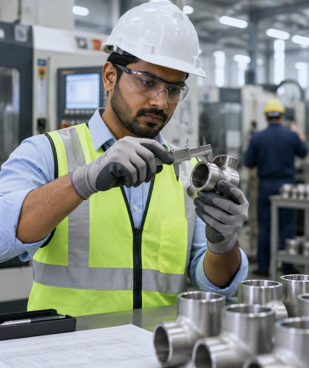 Quality inspection of industrial pipe fittings — Hiren Pipes & Fittings